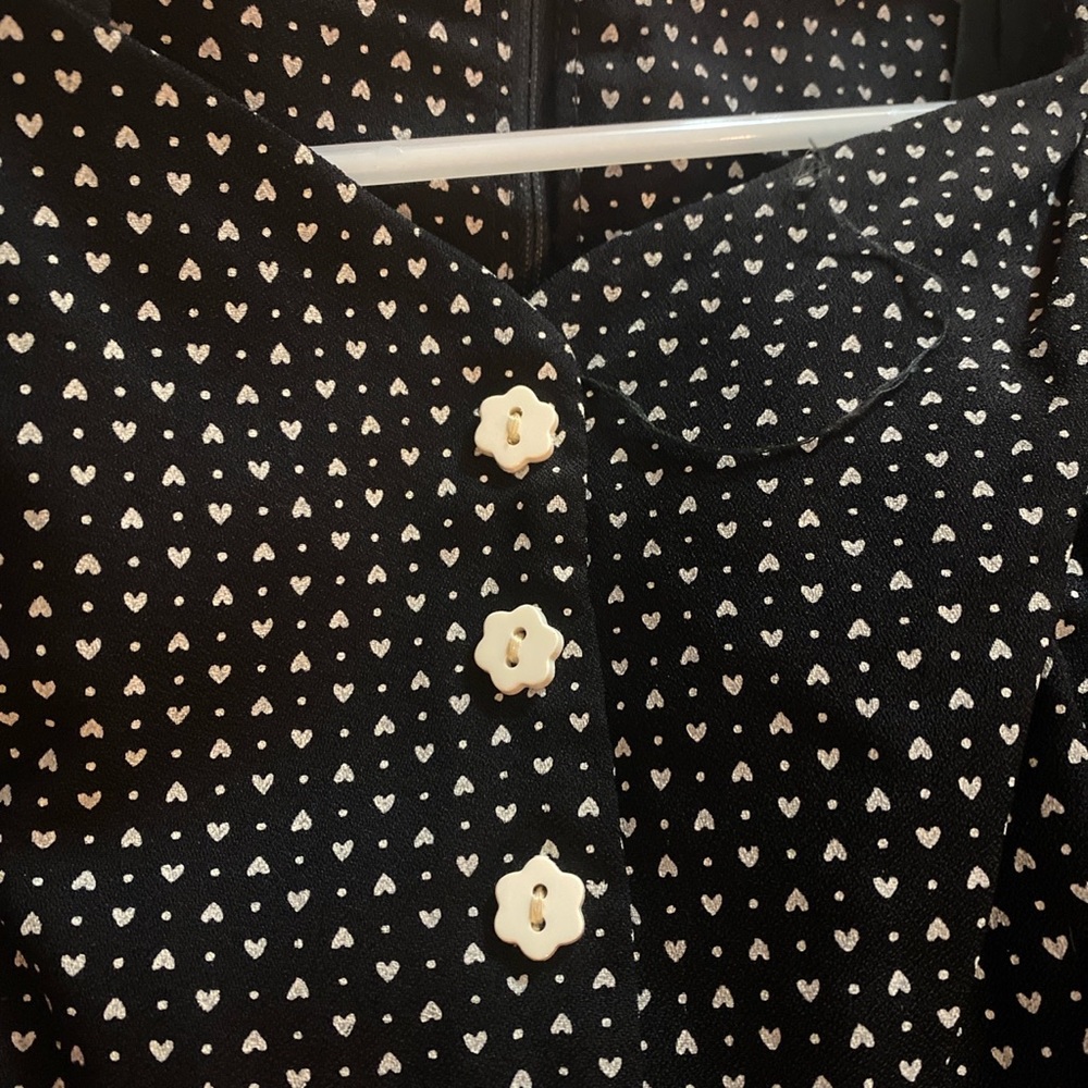 Vintage black and white mini long sleeve dress